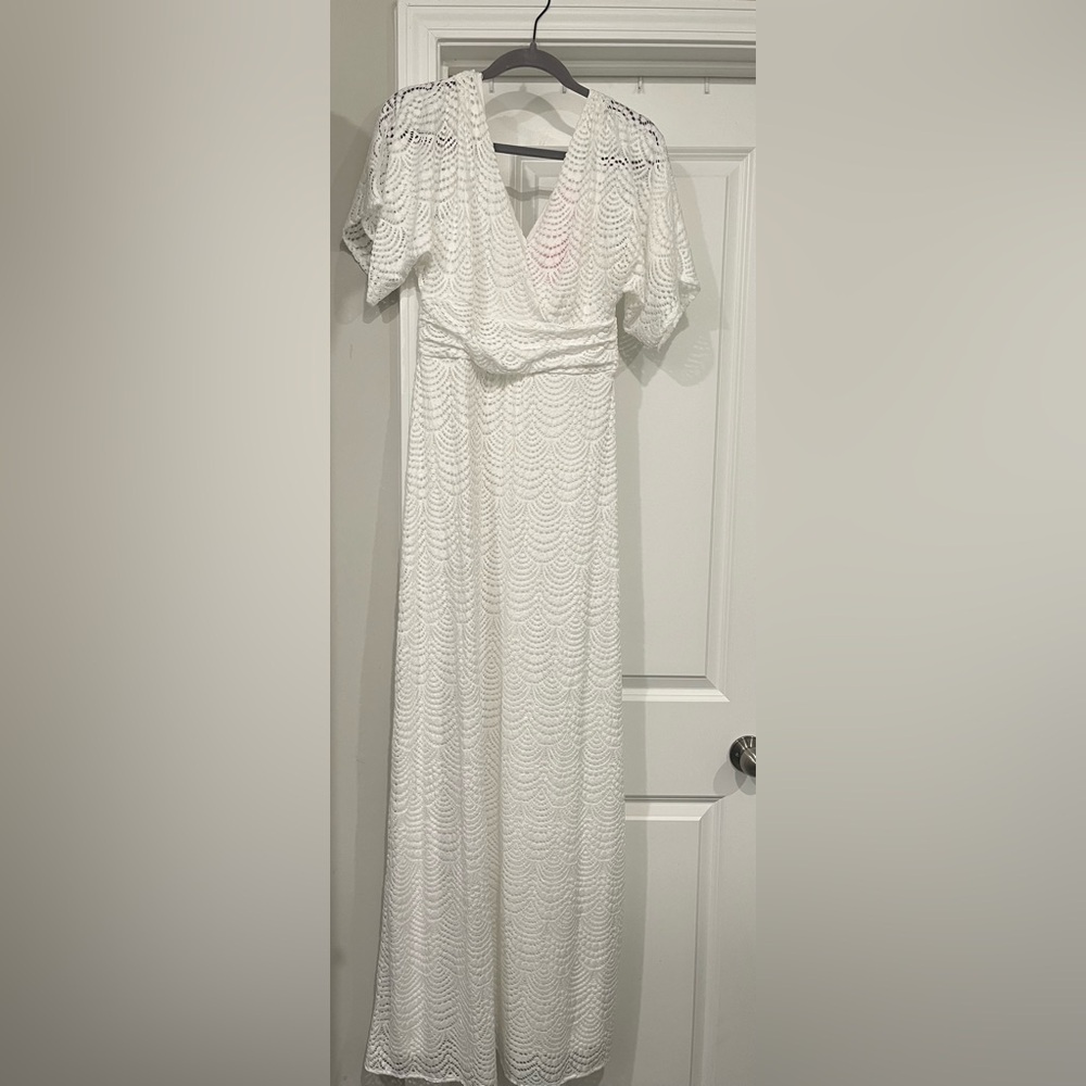 NWT Lilly Pulitzer Parigi Elbow Sleeve maxi dress in resort white - Picture 4 of 6